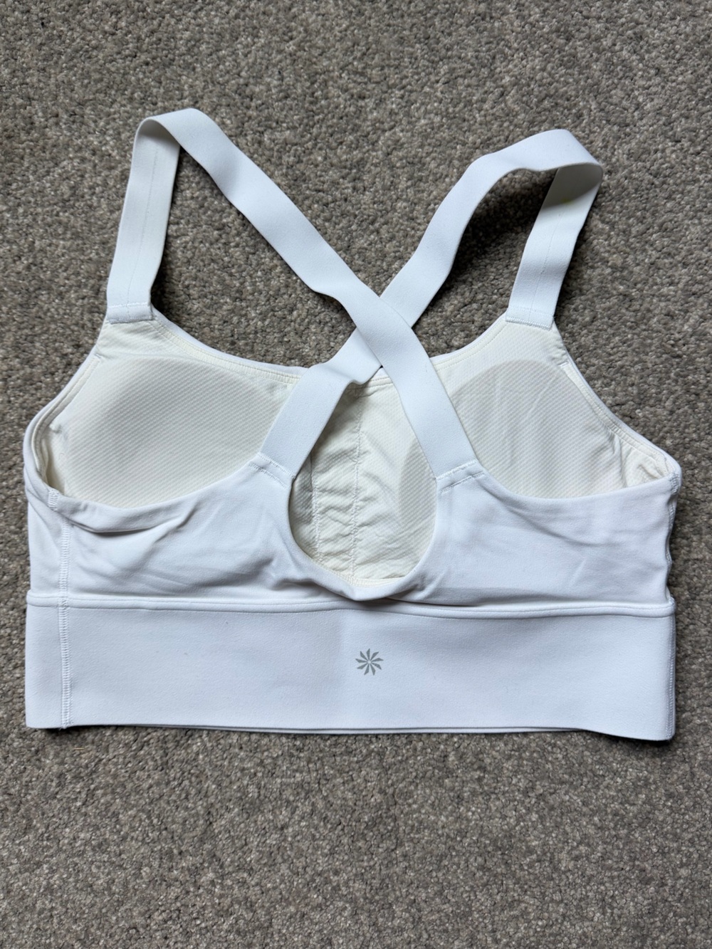 🎉Athleta White Cross-Back Sports Bra, Women’s Size Med, White - Picture 2 of 3